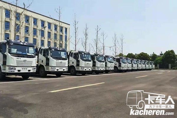 車輛整齊排列，等待交車