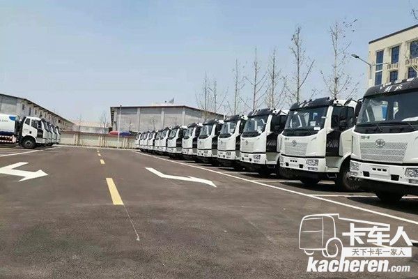 車輛整齊排列，等待交車