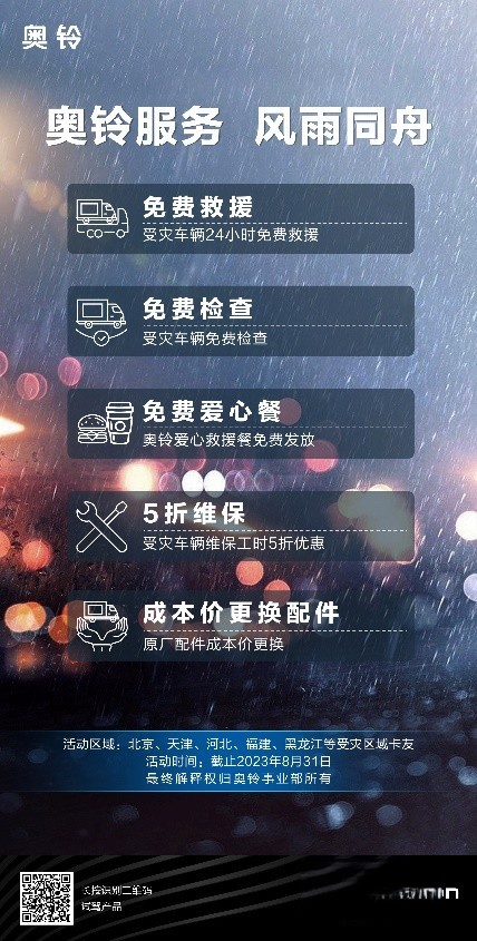 送物資進災區,福田奧鈴全面開啟救援行動